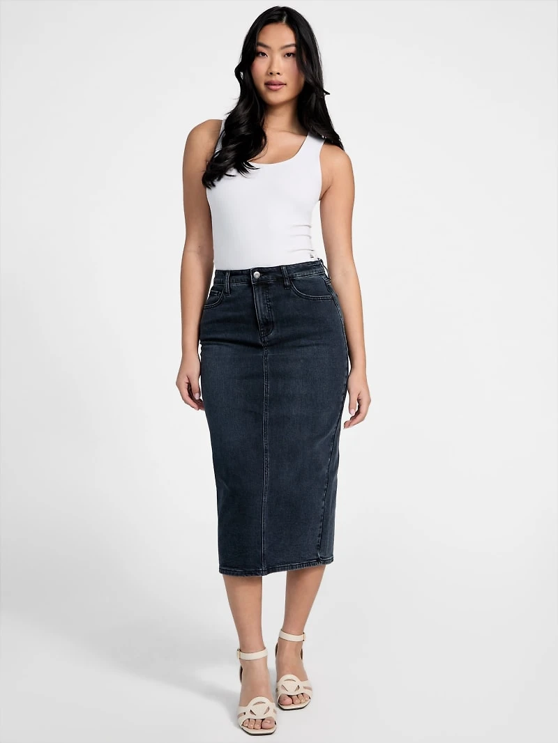 Tee Denim Midi Skirt