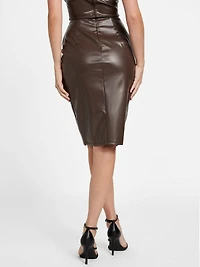 Allen Faux-Leather Mini Skirt