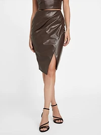 Allen Faux-Leather Mini Skirt