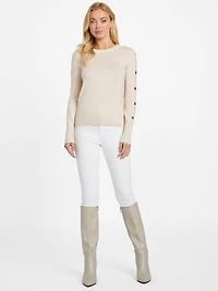Rachel Button Long-Sleeve Sweater