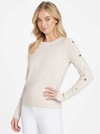 Rachel Button Long-Sleeve Sweater