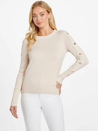 Rachel Button Long-Sleeve Sweater