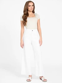 Sandra White High-Rise Wide Leg Jeans