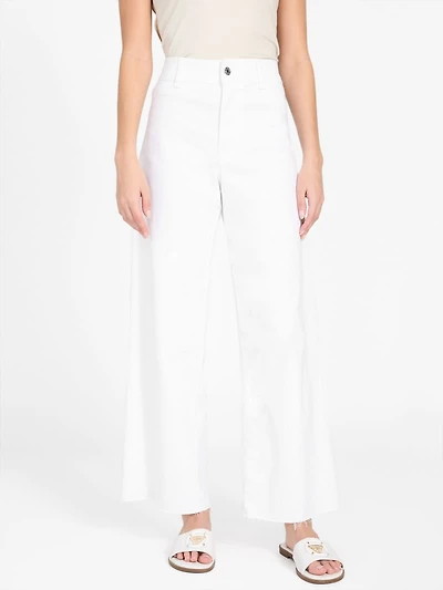 Sandra White High-Rise Wide Leg Jeans
