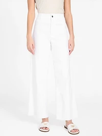 Sandra White High-Rise Wide Leg Jeans