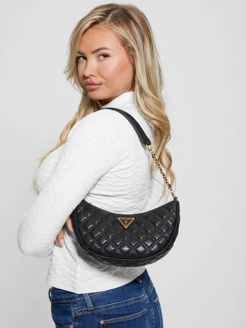 Giully Quilted Top-Zip Shoulder Bag