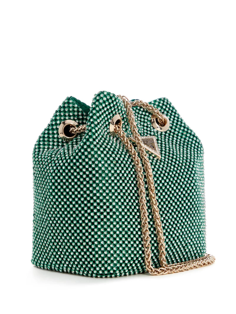 Lua Rhinestone Mesh Mini Pouch Bag