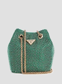 Lua Rhinestone Mesh Mini Pouch Bag