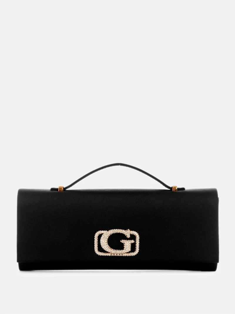Zalina Satin Top-Handle Clutch