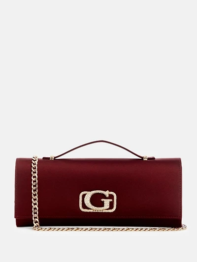 Zalina Satin Top-Handle Clutch