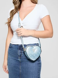 Arnela Debossed Logo Mini Heart Bag