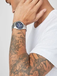 Silver-Tone Multifunction Watch