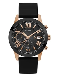 Black and Rose Gold-Tone Multifunction Watch
