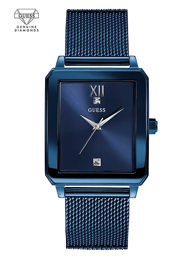 Blue Diamond Rectangular Watch