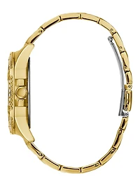 Rhinestone Gold-Tone Multifunction Watch
