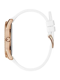 Floral and Rhinestone Analog Watch