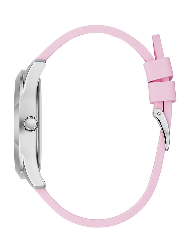 Pink Rhinestone Silicone Watch