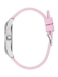 Pink Rhinestone Silicone Watch