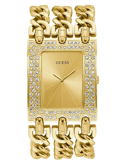 Gold-Tone Chainlink Analog Watch