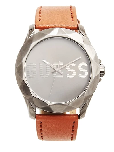 Dark Silver and Brown Analog Watch