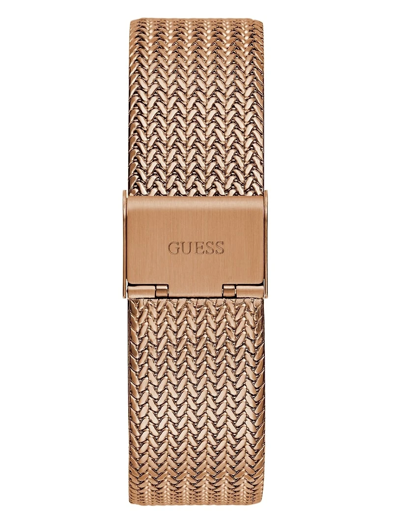 Rose Gold-Tone Mesh Analog Watch