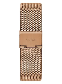 Rose Gold-Tone Mesh Analog Watch
