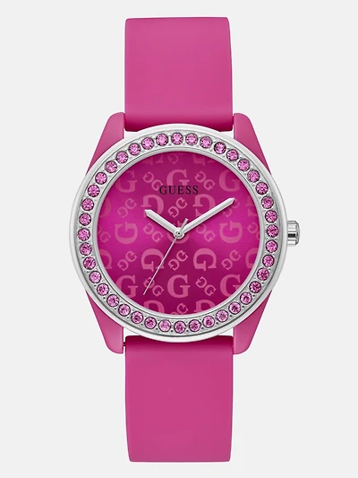 Rhinestone Silicone Analog Watch