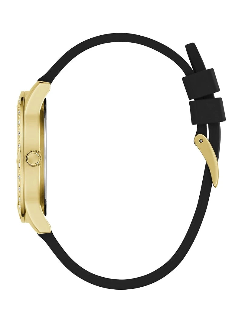 Gold-Tone Silicone Analog Watch Set