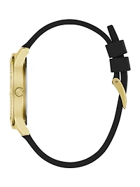 Gold-Tone Silicone Analog Watch Set