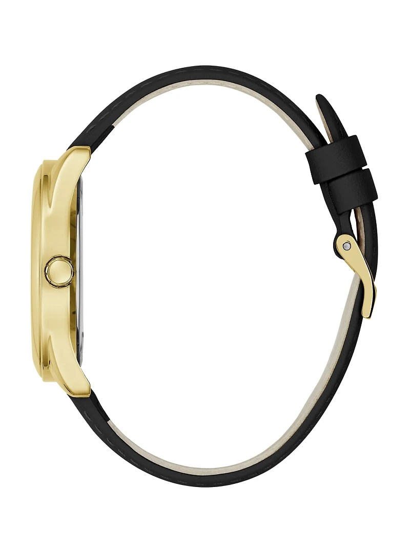 Rose Gold-Tone and Black Gears Analog Watch