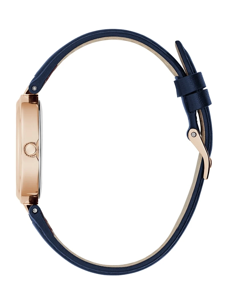 Rose Gold-Tone Analog Leather Watch