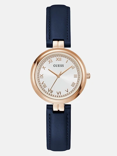 Rose Gold-Tone Analog Leather Watch