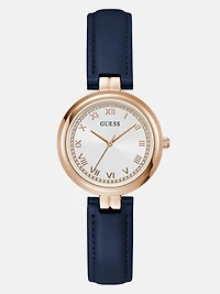 Rose Gold-Tone Analog Leather Watch