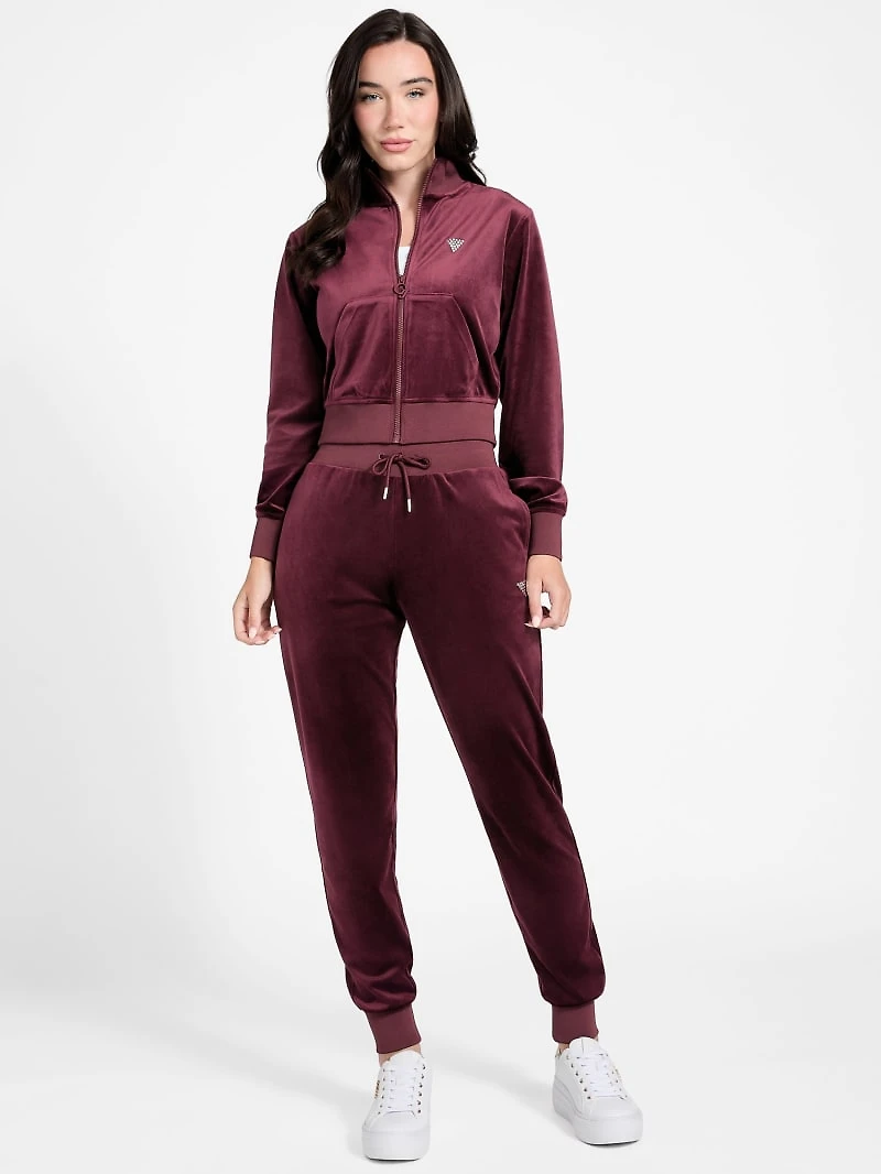 Eco Couture Full-Zip Velvet Sweatshirt