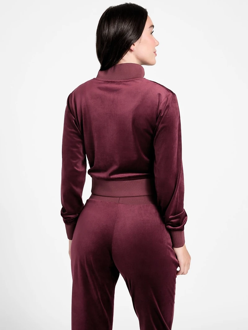 Eco Couture Full-Zip Velvet Sweatshirt