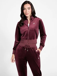 Eco Couture Full-Zip Velvet Sweatshirt