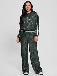 Mini Sequins Zip-Up Sweatshirt