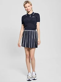Striped Pleated Sweater Skirt