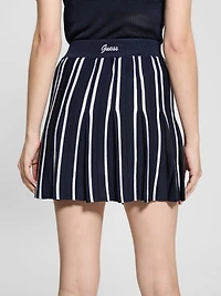 Striped Pleated Sweater Skirt