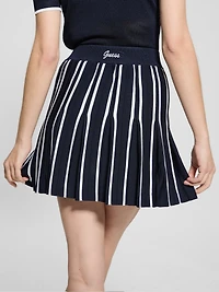 Striped Pleated Sweater Skirt