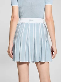 Striped Pleated Sweater Skirt