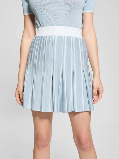 Striped Pleated Sweater Skirt