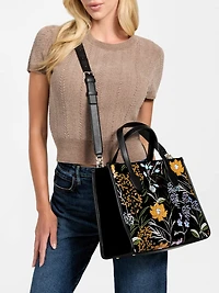 Zalina Velvet Sequin Floral Tote