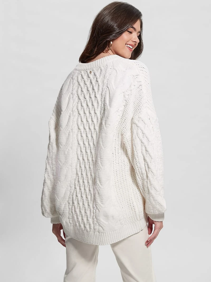 Aki Chenille Cable-Knit Sweater