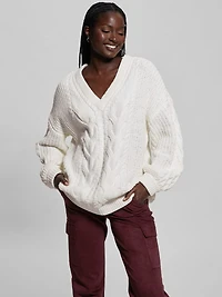 Aki Chenille Cable-Knit Sweater