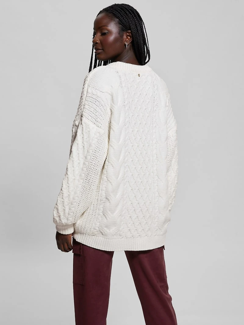 Aki Chenille Cable-Knit Sweater