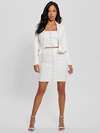 Eco Cecila Lace-Up Denim Skirt