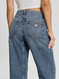 Eco High-Rise Barrel Leg Denim Jeans