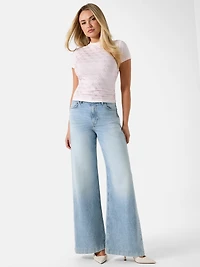 Rhinestone Quattro G Mock-Neck Tee