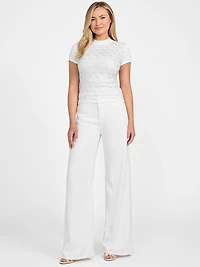 Rhinestone Quattro G Mock-Neck Tee